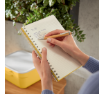 Notitieboek Leitz Cosy B5 160blz 100gr spiraal lijn geel