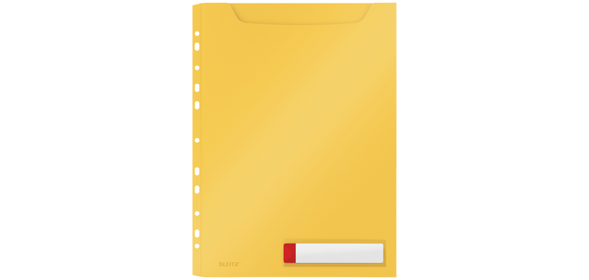 Pochette modèle U Leitz Cosy Harmonica A4 bande perforée PP jaune