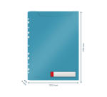 Leitz Cosy U Model Folder Harmonica A4 Perforated Strip PP Blue