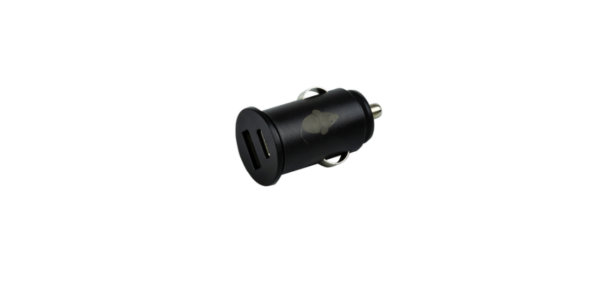 Car charger Green Mouse 1x USB-A 1x USB-C 2.4A black