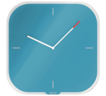 Leitz Cosy Wanduhr aus blauem Glas