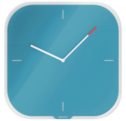 Horloge murale Leitz Cosy en verre bleu