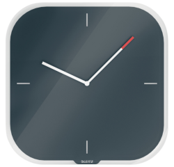 En_reloj leitz cosy de pared silencioso cristal 30x30 cm gris
