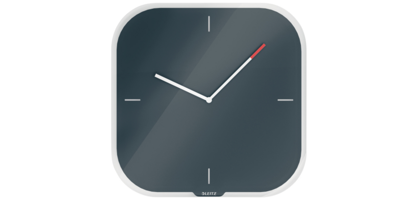 Horloge murale Leitz Cosy en verre gris