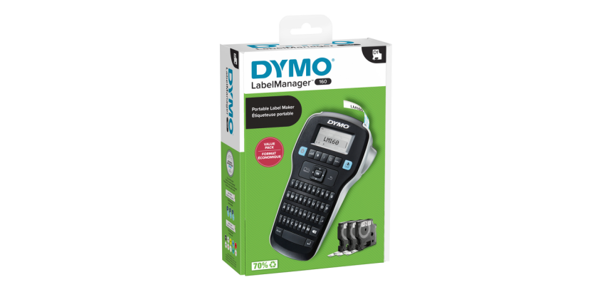 Etiqueteuse Dymo LabelManager 160 portable qwerty 12mm valuepack