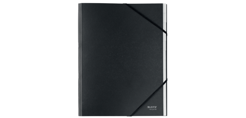 Leitz Recycle Sorter 12 black cardboard tabs