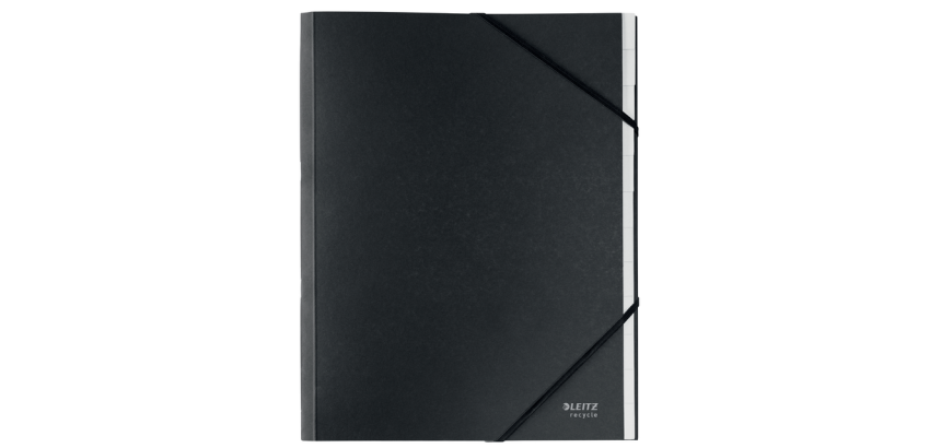 Leitz Recycle Sorter 12 black cardboard tabs