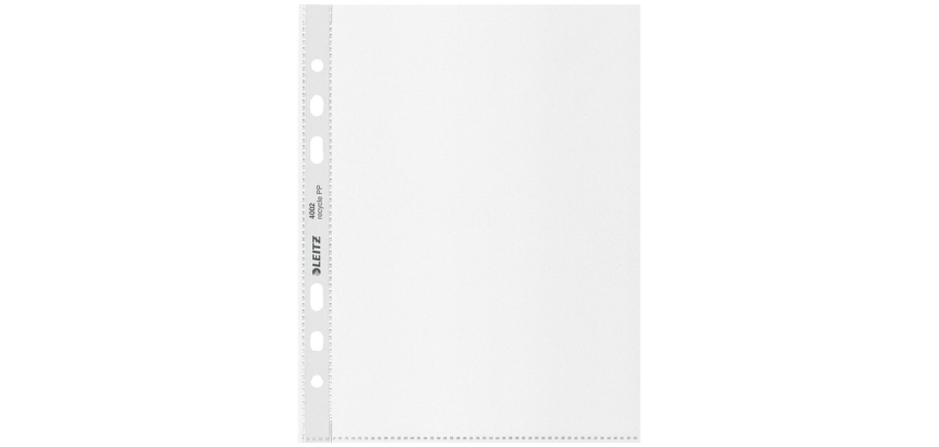 Pochette Leitz Recycle A5 6 perforations PP 100µ transparent 25 pièces