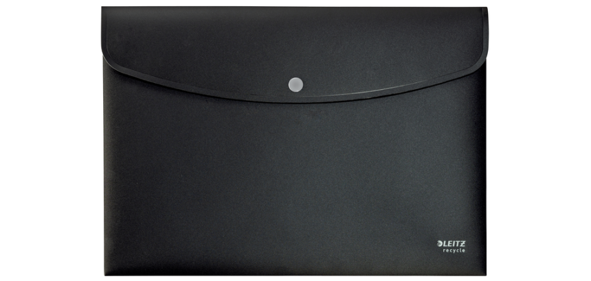 Leitz Recycle A4 document folder with press stud PP black