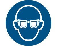 Pictogram bordje Djois Oogbescherming verplicht Ø200mm blauw