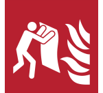 Pictogramme Djois Couverture anti-feu 200x200mm rouge