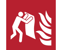 Pictogramme Djois Couverture anti-feu 200x200mm rouge