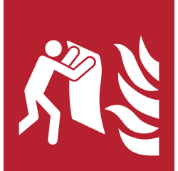 Pictogramme Djois Couverture anti-feu 200x200mm rouge