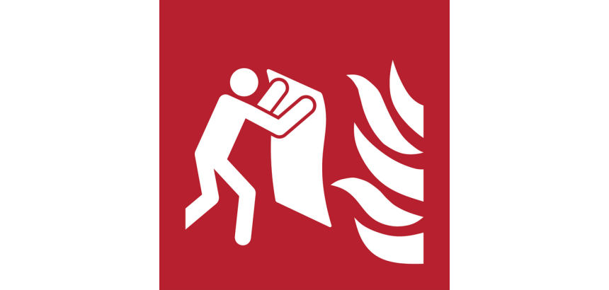 Pictogramme Djois Couverture anti-feu 200x200mm rouge