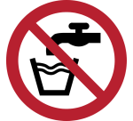 Pictogramme Djois Eau non potable ø100mm rouge