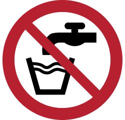 Pictogramme Djois Eau non potable ø100mm rouge