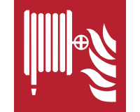 Pictogram bordje Djois Brandhaspel 200x200mm rood