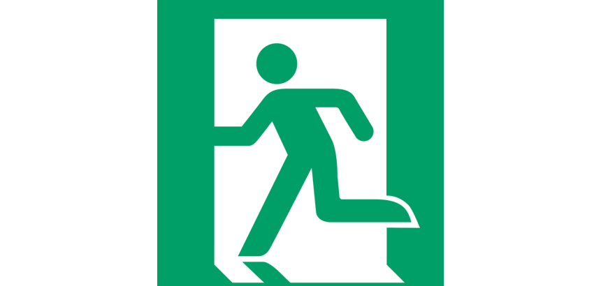 Djois Pictogram Left Emergency Exit 200x200mm Green