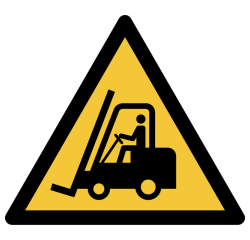 Pictogramme Djois Avertissement véhicules manutention 200x176mm jaune