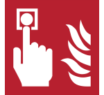 Pictogramme Djois Détecteur d'incendie 200x200mm rouge