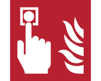 Pictogramme Djois Détecteur d'incendie 200x200mm rouge