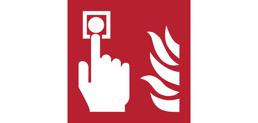 Pictogramme Djois Détecteur d'incendie 200x200mm rouge