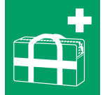 Pictogram bordje Djois EHBO koffer 200x200mm groen