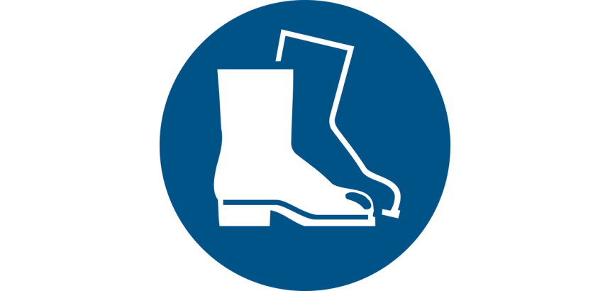 Pictogram bordje Djois Veiligheidsschoenen verplicht Ø200mm blauw