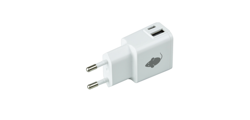 Green Mouse Charger 1x USB-C and 1x USB-A 2.4A white