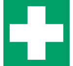 Pictogram bordje Djois EHBO 200x200mm groen