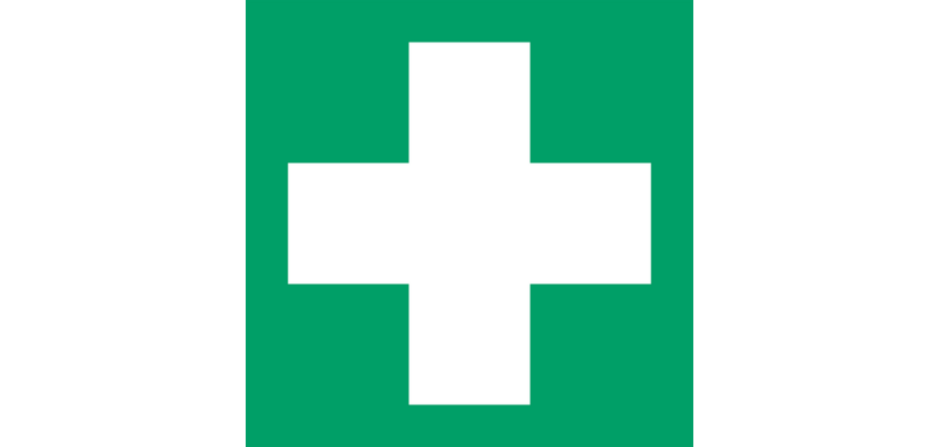 Pictogram bordje Djois EHBO 200x200mm groen