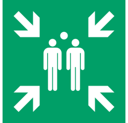 Pictogramme Djois Point de rassemblement 200x200mm vert