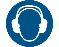 Pictogramme Djois Protection auditive obligatoire ø200mm bleu