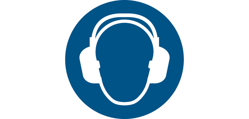 Mandatory hearing protection pictogram ø200mm blue