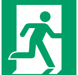 Pictogramme Djois Sortie de secours droite 200x200mm vert
