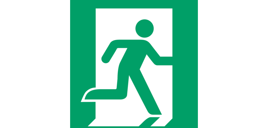 Pictogramme Djois Sortie de secours droite 200x200mm vert