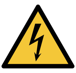 Pictogramme Djois Avertissement danger électrique 150x133mm jaune