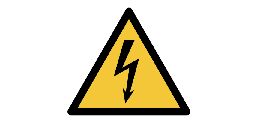 Pictogramme Djois Avertissement danger électrique 150x133mm jaune