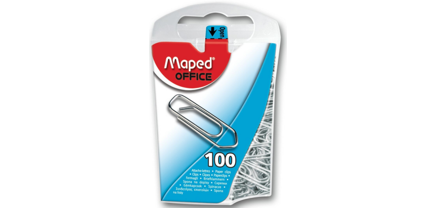 Trombone Maped Office 25mm argent 100 pièces