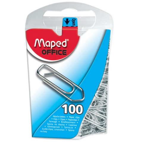 Trombone Maped Office 25mm argent 100 pièces