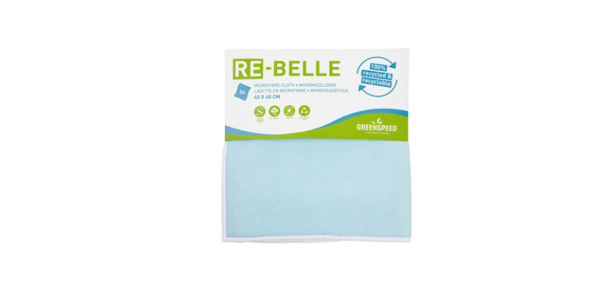 Chiffon microfibre Greenspeed Re-belle 40x40cm bleu 5 pièces