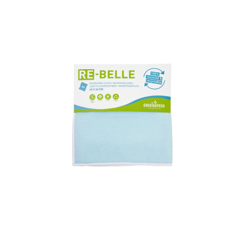 Chiffon microfibre Greenspeed Re-belle 40x40cm bleu 5 pièces