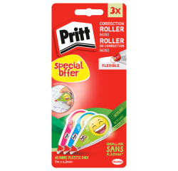 Roller correcteur Pritt Mini-Flex 4,2mmx7m Emoji blister 2+1 gratuit