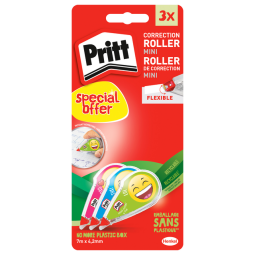 Roller correcteur Pritt Mini-Flex 4,2mmx7m Emoji blister 2+1 gratuit