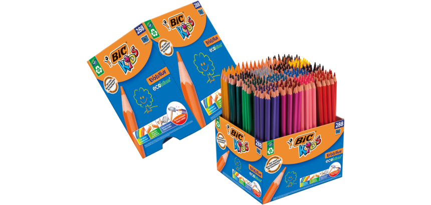 Crayon de couleur BIC Kids Evolution ECOlutions assorti boîte scolaire 288 pièces