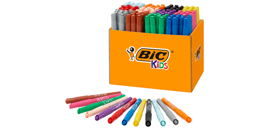 Kleurstiften BicKids visacolor ecolutions XL ass schoolbox à 144 stuks