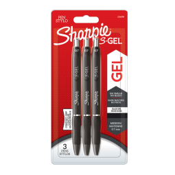 Stylo gel Sharpie S-gel Medium noir blister 3 pièces