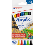 Marqueur acrylique edding e-5100 Medium Basique assorti set 5 pièces