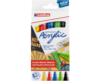 Marqueur acrylique edding e-5100 Medium Basique assorti set 5 pièces