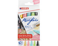 Marqueur acrylique edding e-5100 Medium Pastel assorti set 5 pièces